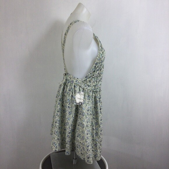 Free People Petunia Puckered Sleeveless A-Line Mini Dress Tea Combo Sz Small NWT - Picture 4 of 11